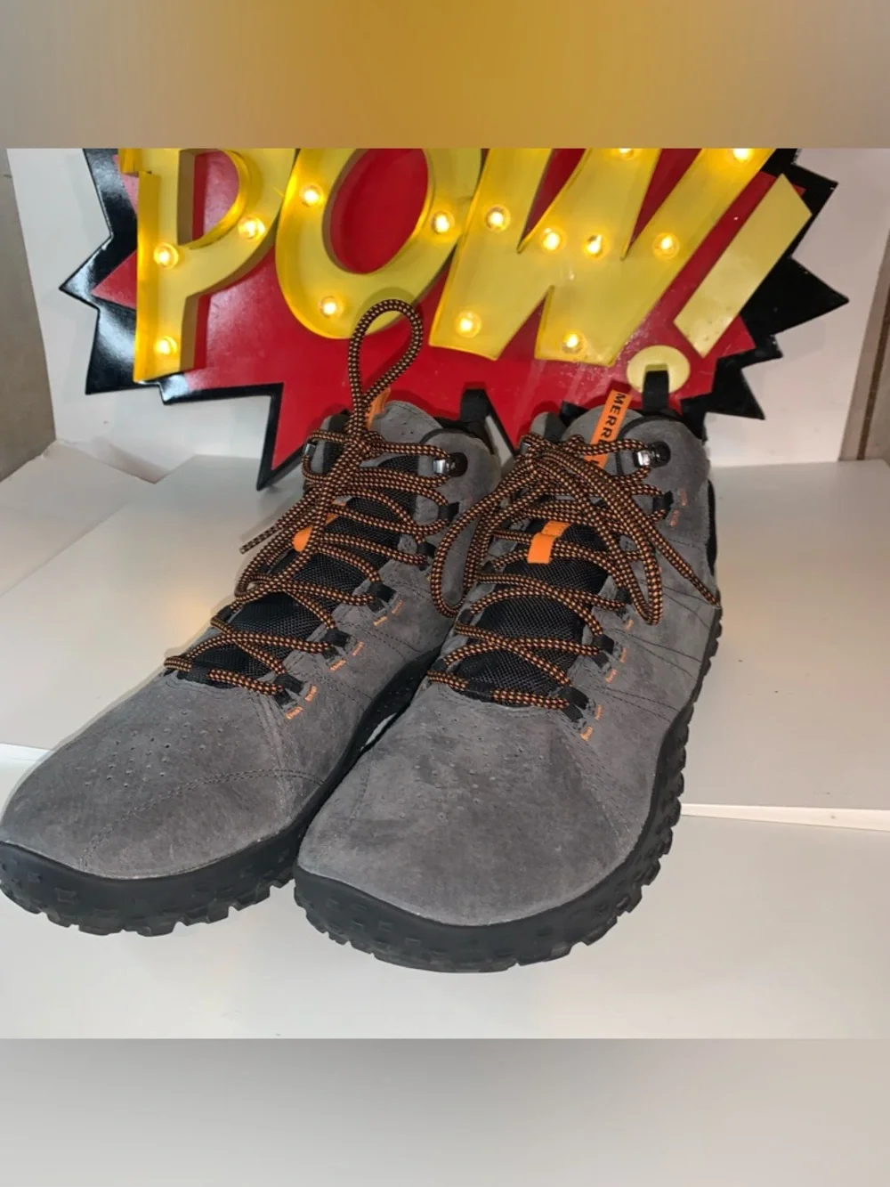 Merrell Grey Barefoot Waterproof Athletic Shoes Boots Mens 13 Used No Box - Picture 1 of 8